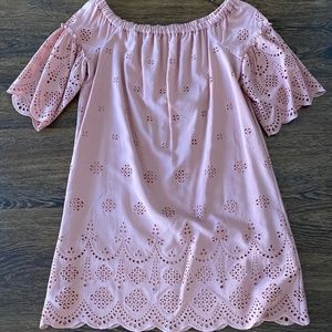Madewell pink eyelet dress